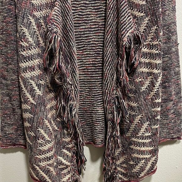 Lucky Brand Multicolor Boho Fringe Cardigan | Size Small - Picture 5 of 11